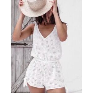 Eberjey eyelet coverup romper